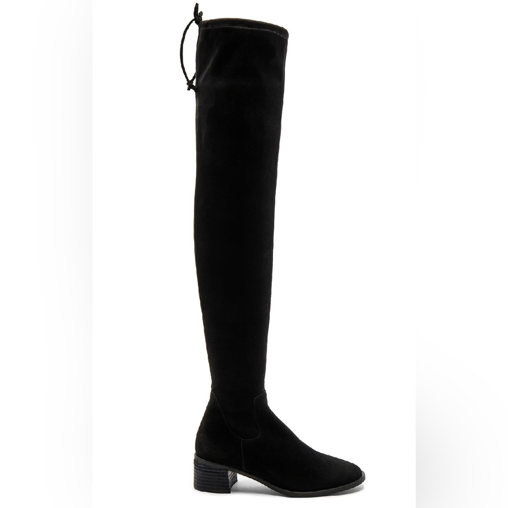 Free People - Coast to Coast Over the Knee Boot in Black Suede, Size 37